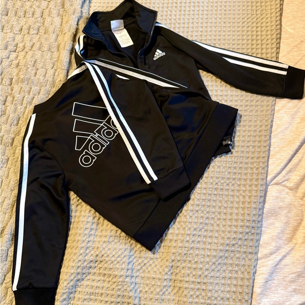 Adidas Black Jacket with White Accents